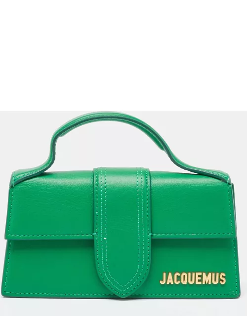 Jacquemus Green Leather Mini Le Bambino Top Handle Bag