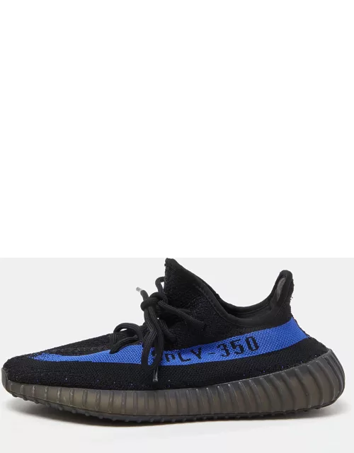 Yeezy x Adidas Black/Blue Knit Fabric Boost 350 V2 Dazzling Blue Sneaker