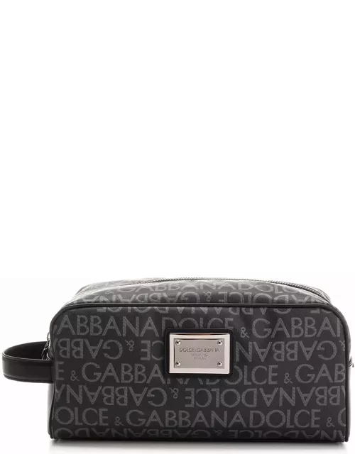 Dolce & Gabbana Logo All-over Top Zip Pouch