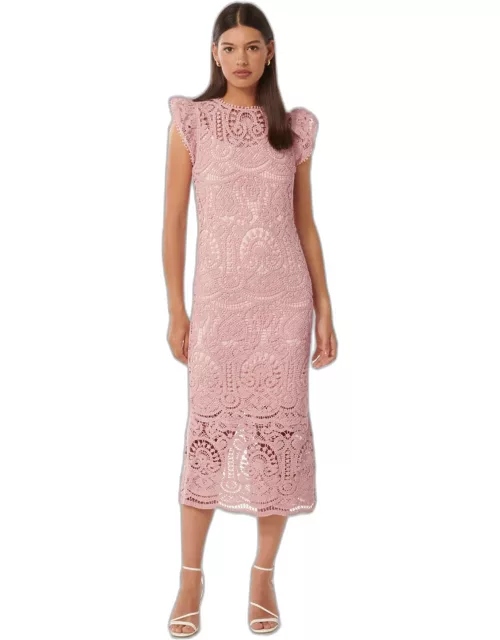 Forever New Women's Lilly Lace Midi Dress in Soft Blush