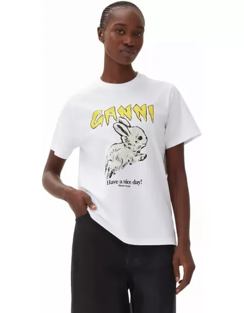 GANNI Relaxed Bunny T-shirt in White