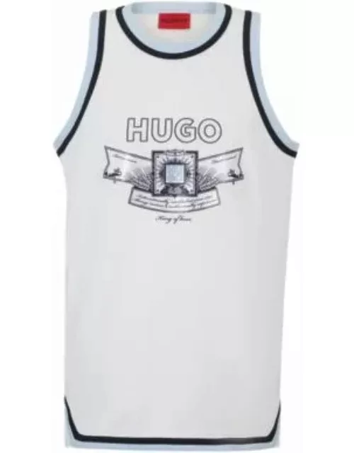 Mesh vest with new-season logo artwork- White Men's HUGO Your Way