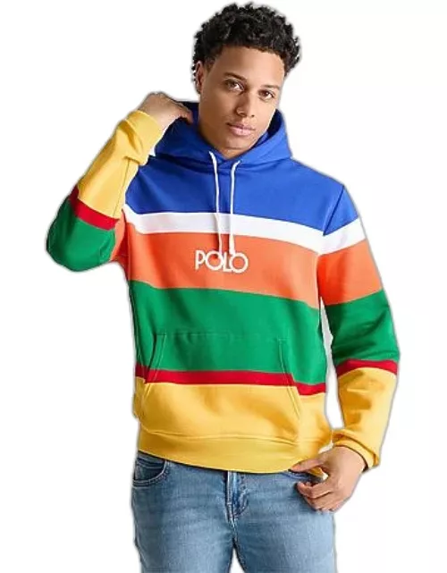 Men's Polo Ralph Lauren Logo Striped Fleece Hoodie