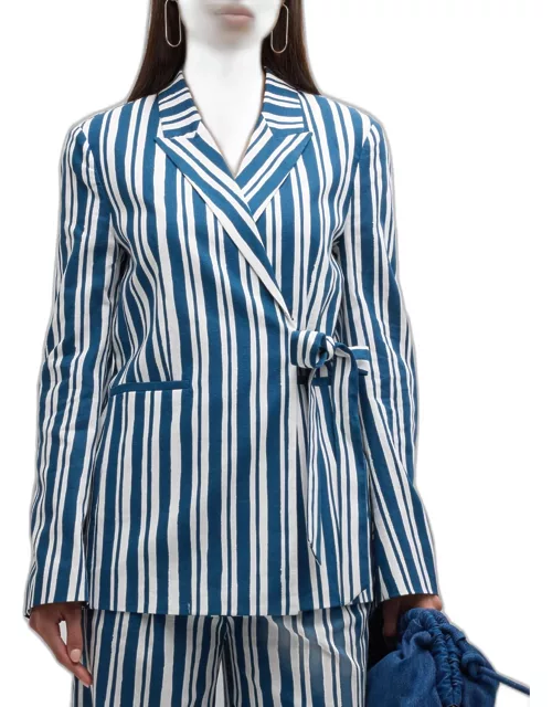 Lennox Side-Tie Linen Cotton Jacket