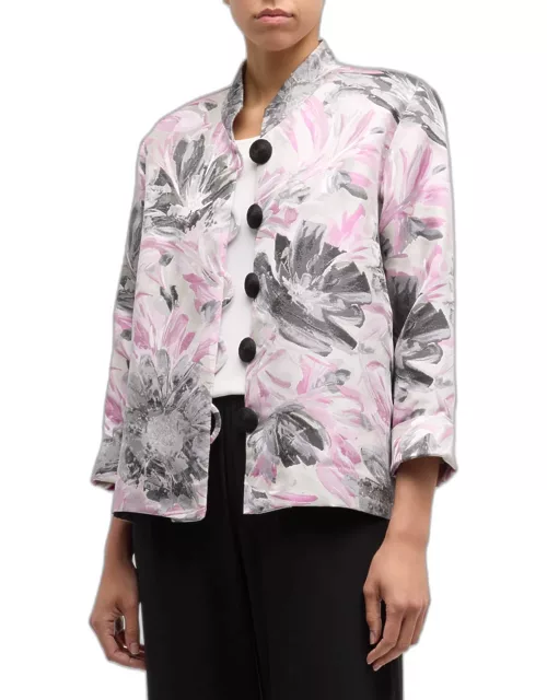Pinch of Pink Boxy Floral Jacquard Jacket