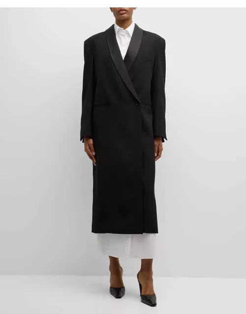 Sciur Double-Breasted Long Wool Coat