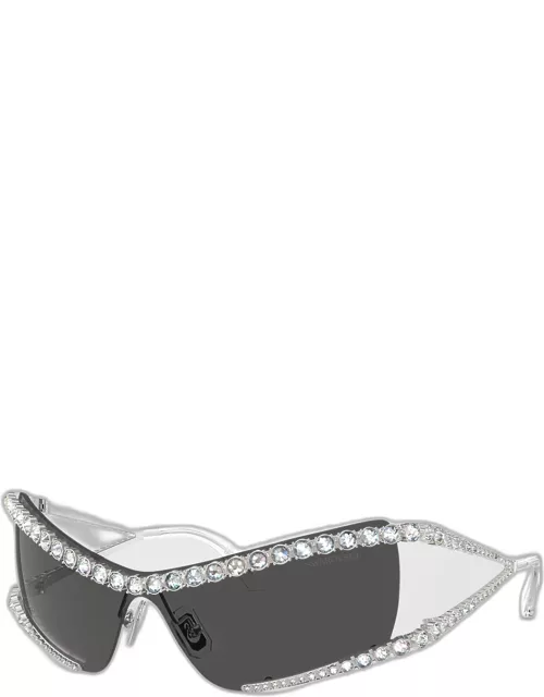 Crystal Metal Wrap Sunglasse
