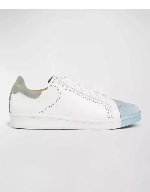 The Elliot Mixed Leather Low-Top Sneaker