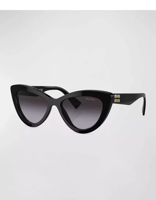 Vertical Logo Acetate & Plastic Cat-Eye Sunglasse