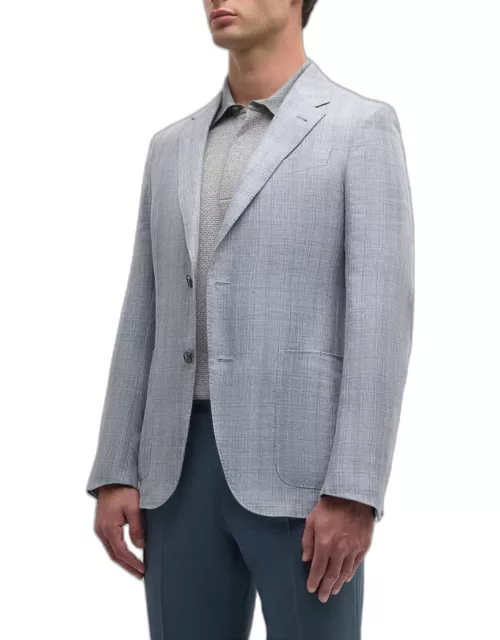 Men's Plaid Linen Sport Coat