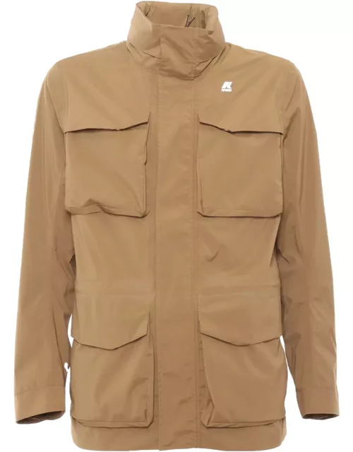 K-Way Brown Jacket With Pocket