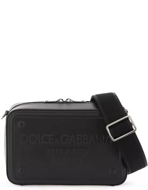 Dolce & Gabbana Leather Shoulder Bag With Embossed Logo Plaque
