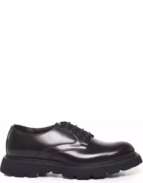 Doucal's Black Leather Lace-up Shoes With Lace