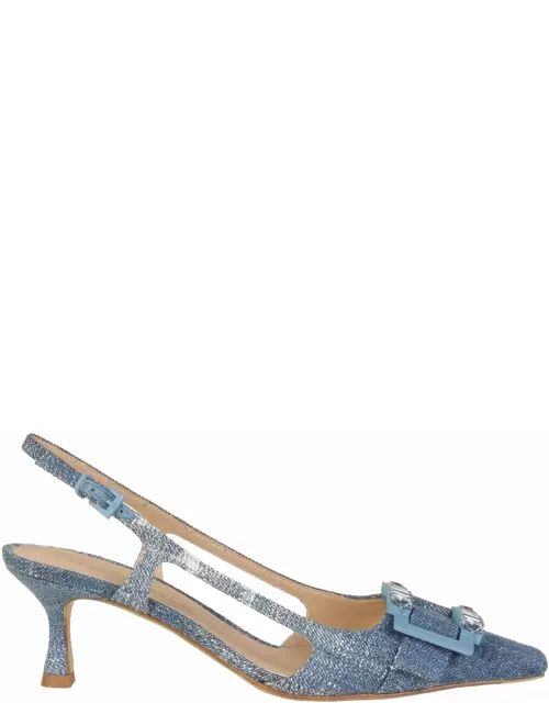 Roberto Festa Chanel Slingback In Vintage Jeans With Accessory