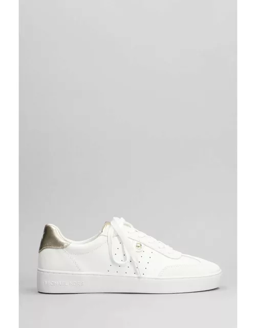 Michael Kors Scotty Sneakers In White Suede And Leather