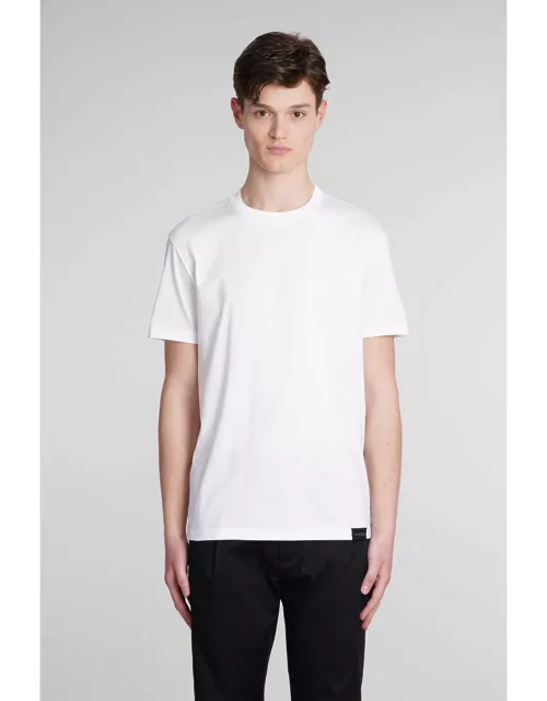 Low Brand B134 Basic T-shirt In White Cotton