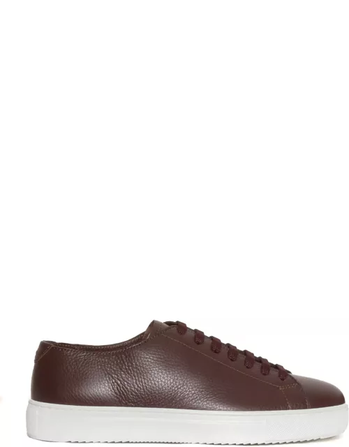Doucal's Brown Leather Sneaker