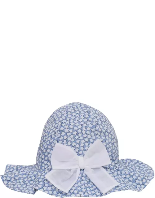 Il Gufo Light Blu Hat With Bow