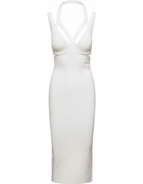 Dion Lee interlink Midi White Dress With Cut-out Detail In Viscose Blend Woman