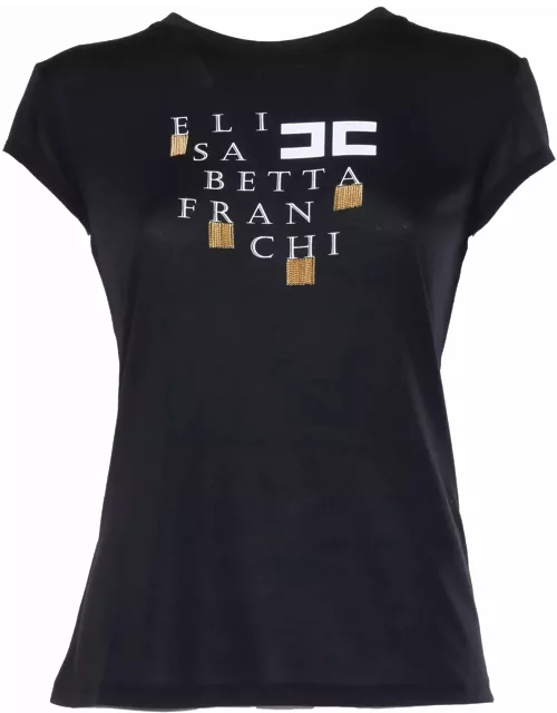 Elisabetta Franchi Black T-shirt With Print