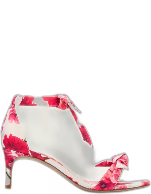 Clarita Floral Knot Ankle-Strap Sandal