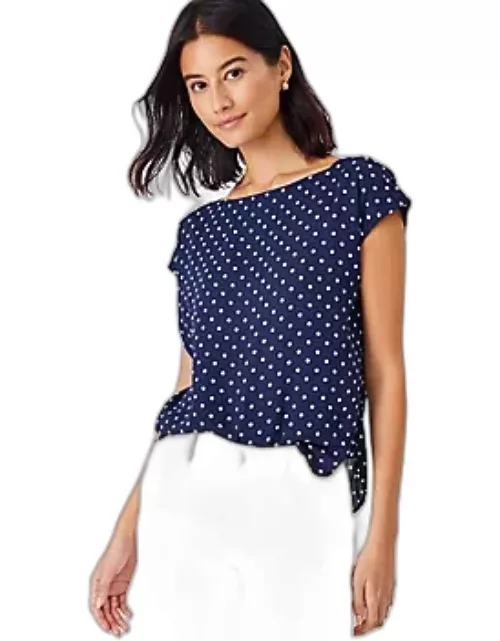 Ann Taylor Tall Dotted Boatneck Tee