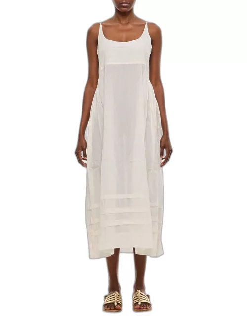 Injiri Cotton Slip Dress White