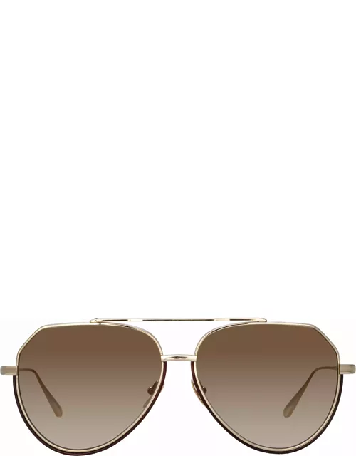Bayer Aviator Sunglasses in Light Gold