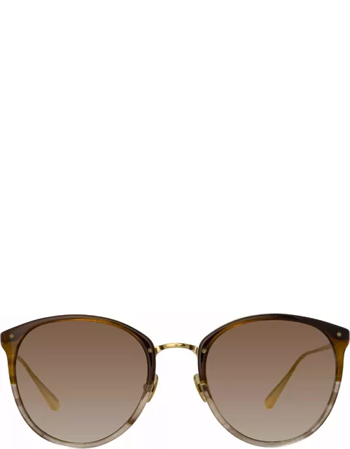 Calthorpe Oval Sunglasses in Caramel Horn