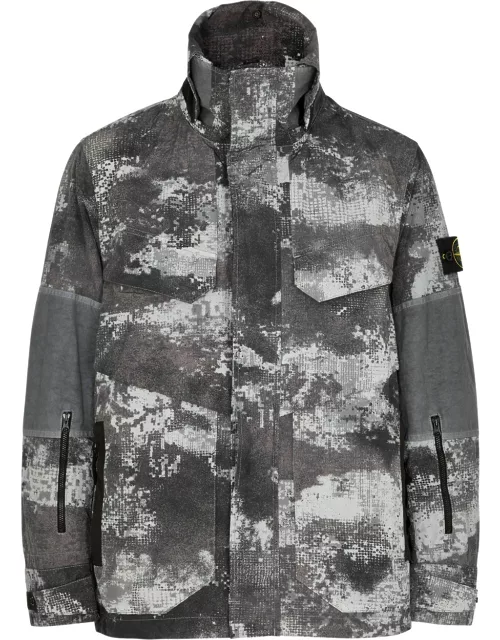 Stone Island Camouflage-print Econyl Nylon Jacket - Grey
