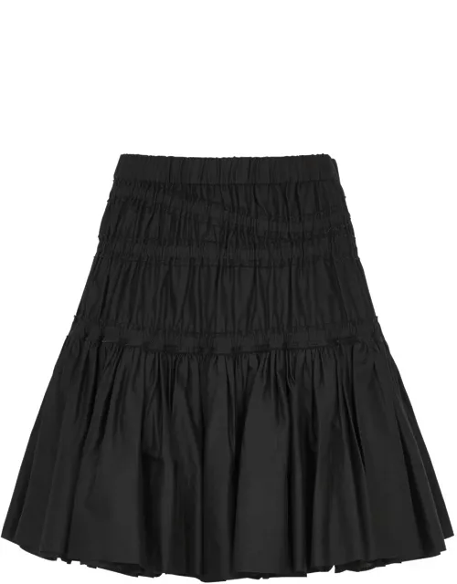 Merlette Jardin Smocked Cotton Mini Skirt - Black - L (UK14 / L)