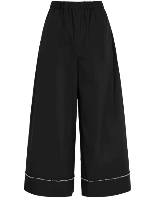 Merlette Clarion Wide-leg Cotton-poplin Trousers - Black - L (UK14 / L)