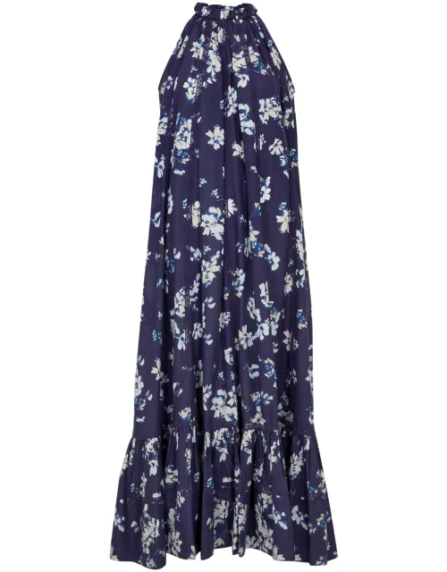 Merlette Celestia Floral-print Cotton Midi Dress - Blue - M (UK12 / M)
