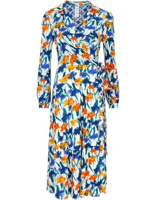 Diane Von Furstenberg Phoenix Reversible Printed Tulle Midi Dress - Blue - S (UK8-10 / S)