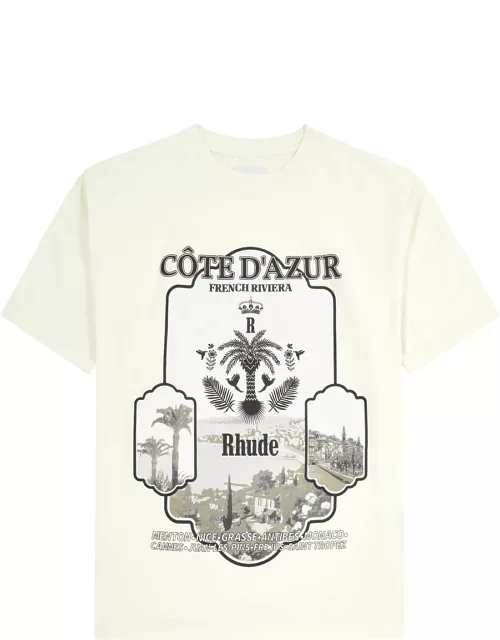Rhude Azur Mirror Printed Cotton T-shirt - Crea