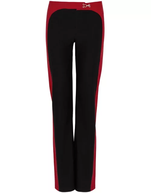Gimaguas Saona Panelled Stretch-jersey Trousers - Black Red - 36 (UK4 / Xxs)
