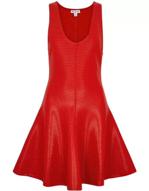 Alaïa Coated Ribbed-knit Mini Dress - Red - 38 (UK10 / S)