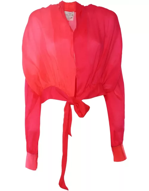 Forte_Forte Red Shaded Silk Shirt