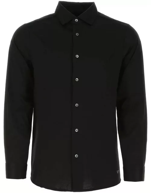 Emporio Armani Black Lyocell Blend Shirt