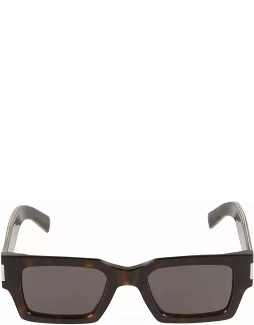 Saint Laurent Eyewear Rectangular Frame Flame Effect Sunglasse