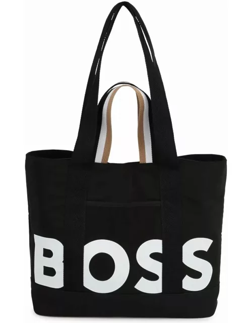 Hugo Boss Tote Bag With Striped Print And Logo