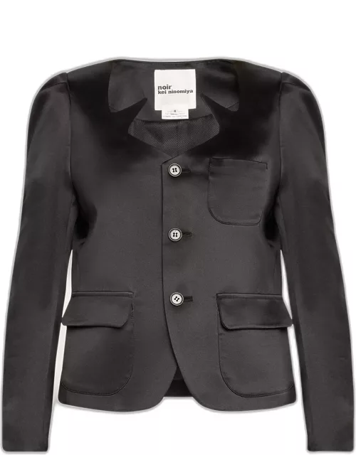 Satin Button-Front Jacket
