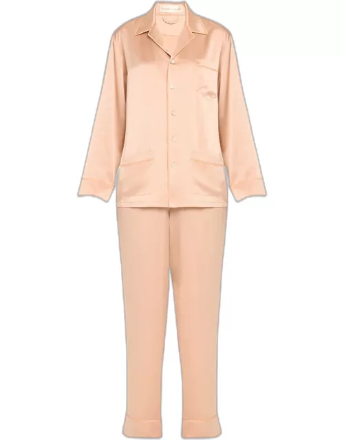 Yves Beaded Silk Pajama Set