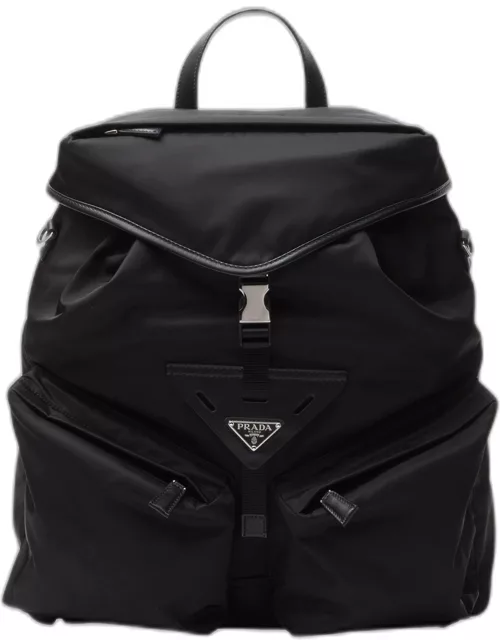 Men's Re-Nylon and Leather Backpack