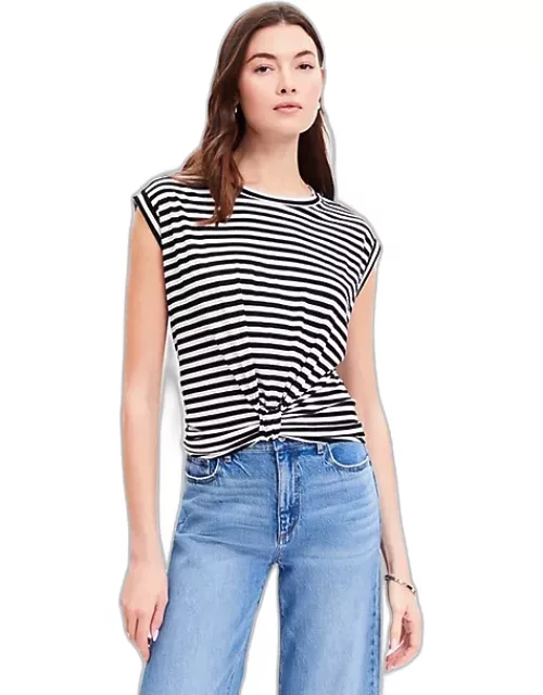 Loft Stripe Knotted Muscle Tank Top