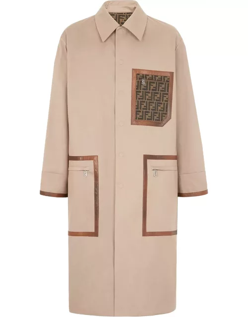 Fendi Cotton Trench With Leather Profile