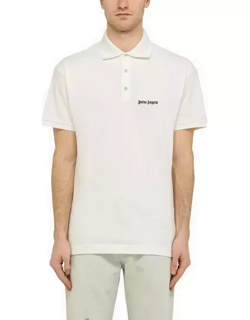 White cotton polo shirt with logo