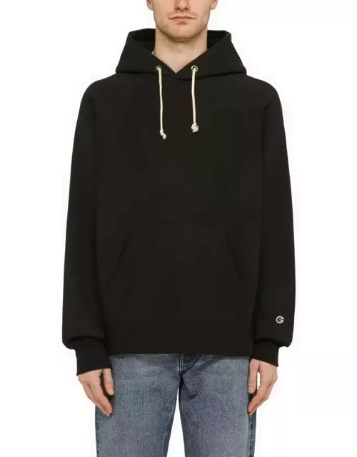 Black cotton blend hoodie