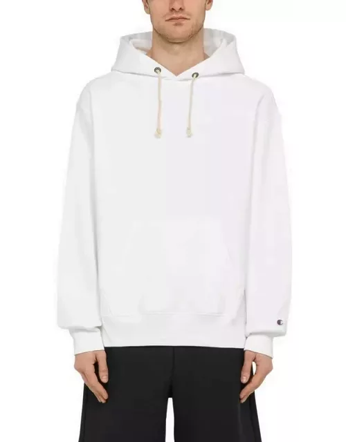White cotton blend hoodie