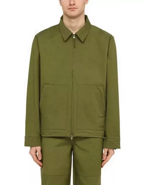 Forest green zipped shirt jacket